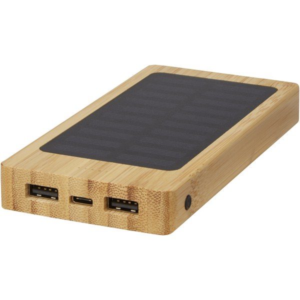 EgotierPro 124257 - Alata 8000 mAh bamboo solar power bank