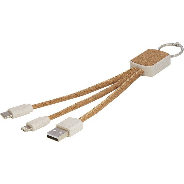 EgotierPro 124294 - Bates wheat straw and cork 3-in-1 charging cable