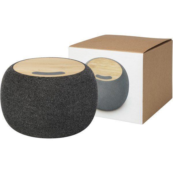 EgotierPro 124318 - Ecofiber Bamboo Wireless Speaker & Charger Combo