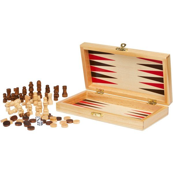 EgotierPro 104565 - Set de juegos 3 en 1 de madera "Mugo"