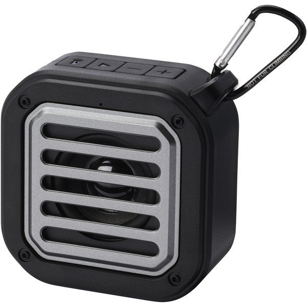 EgotierPro 124347 - EcoBoost Solar Bluetooth Speaker with Flashlight & Carabiner