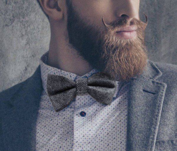 KARLOWSKY KYAK9 - Stylish urban bow tie with herringbone pattern